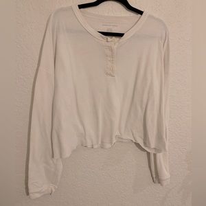 American eagle cropped waffle shirt